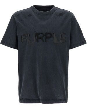 Purple Liquid Wordmark T-Shirt - Black