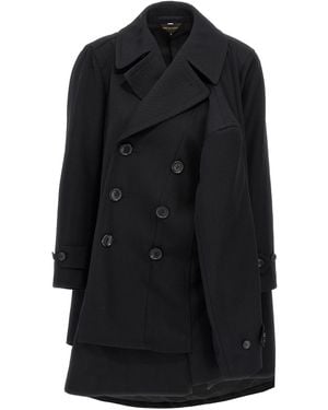 Comme des Garçons Abrigo doble 4 mangas - Negro