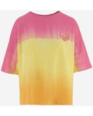 ONE TEE Cotton T Shirt With Logo - Yellow