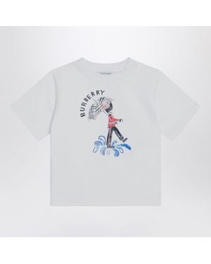 Burberry T Shirt With Logo Print - White