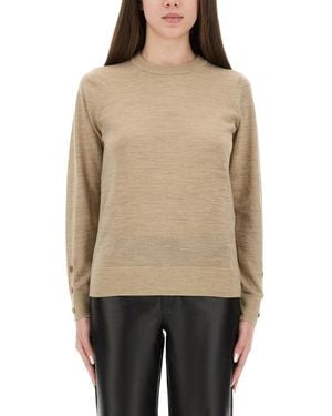 Michael Kors Regular Fit Merino Wool Jumper - Natural