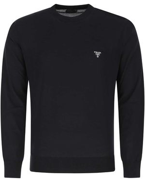 Prada Midnight Blue Wollpullover - Schwarz