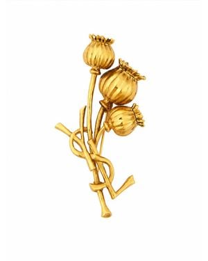 Saint Laurent Broche Cassandre Pav - Mettallic