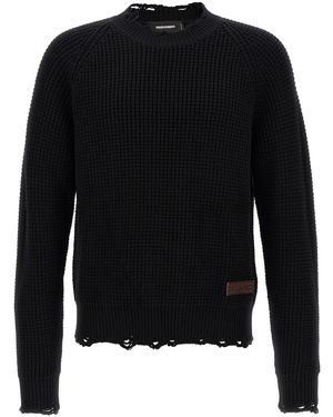 DSquared² "zerstörte" Pullover - Schwarz