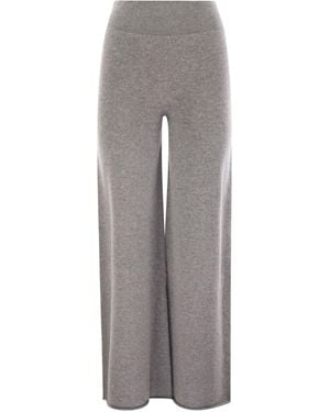 Vanisé Cashmere Wide Leg Trousers - Grey
