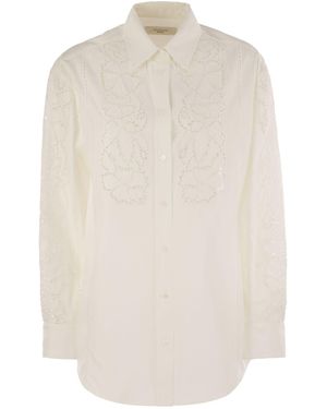 Weekend by Maxmara Weekend Max Mara Elmi Embroidered Soft Poplin Shirt - White