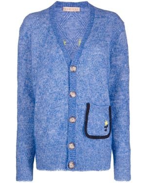 Cormio Renato Intarsien-Cardigan - Blau