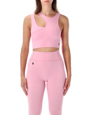 On Shoes Asymmetric Cutout Crop Top - Pink
