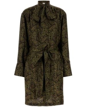 Saint Laurent Paisley Print Dress - Green