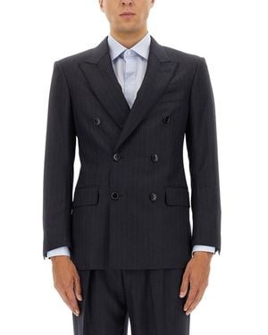 Tom Ford Pinstripe Single-Breasted Blazer - Blue