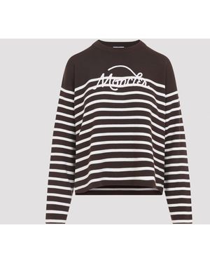 Moncler Medium Striped Logo Knit Jumper - Black