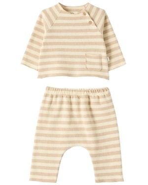 Teddy & Minou Trousers Set With Sweatshirt - Natural