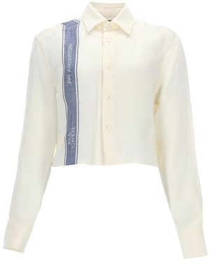 JW Anderson Jw Anderson Linen Shirt With Logo - White