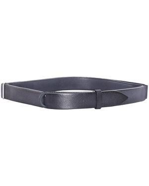 Claudio Orciani Calf Leather Rounded Buckle Belt - Blue