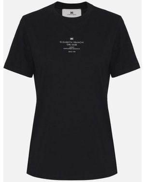 Elisabetta Franchi Bedrucktes T-Shirt - Schwarz