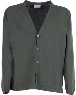 Sette Fili Cashmere Cardigan M/Lunga Fondo Tubolare Con Spacchi - Black