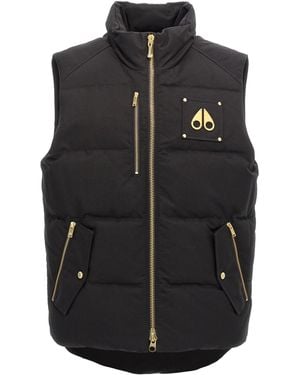 Moose Knuckles Feather Padded Cotton Blend Vest - Black