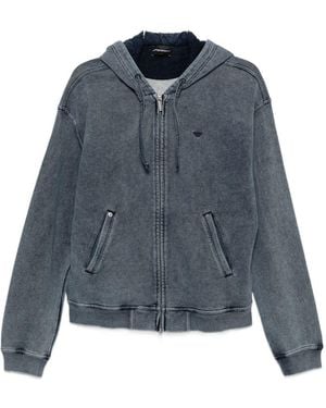 Emporio Armani Logo Cotton Hoodie - Blue