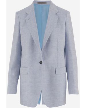 Tagliatore Jacket Linen-Wool Blend - Blue