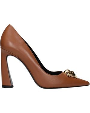 Versace Leather Low Cut Shoes - Brown