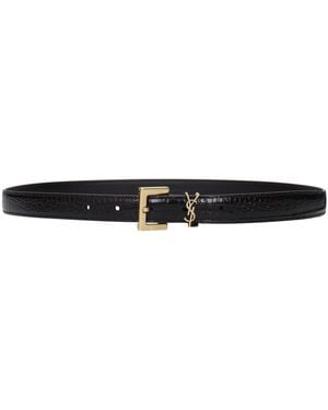 Saint Laurent Belt Leather/Dark Chocolate - Black