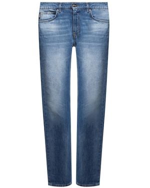 Versace Baumwolle Logo Denim Jeans - Blau