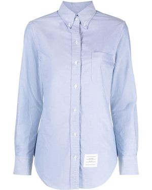 Thom Browne Oxford-Hemd Mit Button-Down-Kragen - Blau