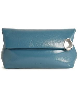 Jil Sander 'Jewel' 'Ocean' Leather Clutch - Blue