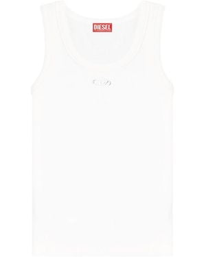 DIESEL Anki Ribbed Cotton Tank Top - White