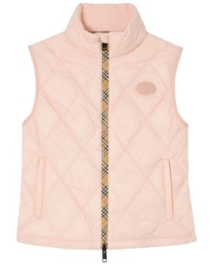 Burberry Quilted Mandarin Collar Jacket - Pink