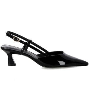 Stuart Weitzman Black Puntige Teen Sandalen Met Gesp Geworden - Zwart