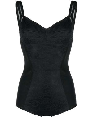 Dolce & Gabbana Bodi De Cinta Vaina Y Encaje - Negro