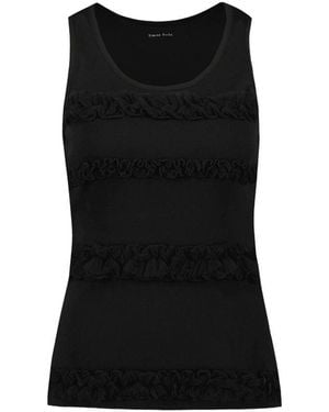 Simone Rocha Fitted Ruffle Frill T-Shirt - Schwarz