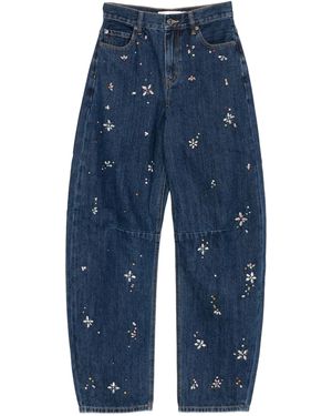 Self-Portrait 'Barrel Leg' Jeans - Blau