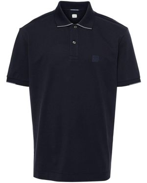 CP COMPANY METROPOLIS C.P. Firmen -Metropolis -Logo -Baumwoll -Polo -Hemd - Blau