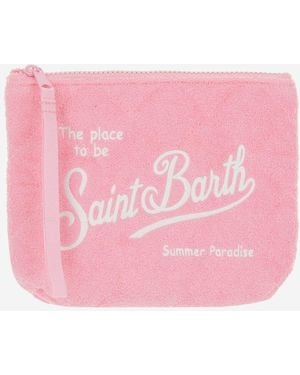 Mc2 Saint Barth Fabric Clutch Borse Con Logo - Rosa