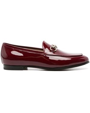 Gucci Jordaan Patent Leather Loafers - Red