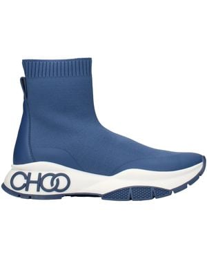 Jimmy Choo Landon Sock Boots Fabric/Denim - Blue