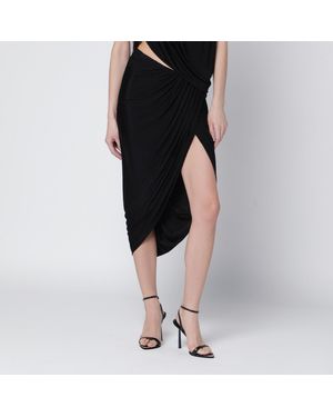 Francesco Murano Draped Stretch Jersey Skirt - Black