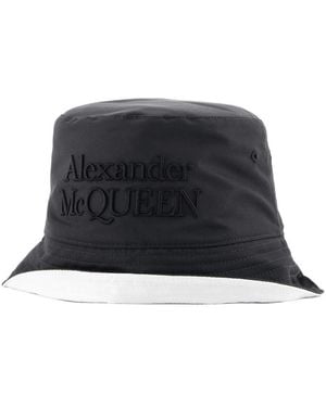 McQueen Niedriger Eimer Hut Alexander Mc Königin Polyester Schwarz/Weiß