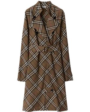 Burberry Beige Katoenen Trench Jas In Bruin - Naturel