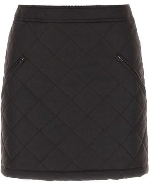 Burberry Dark Brow Cotton Mini Skirt - Black