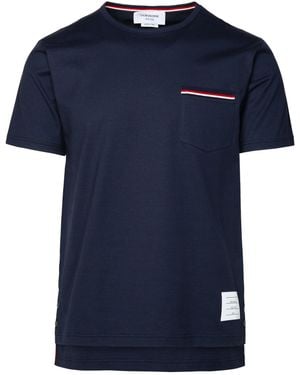 Thom Browne Navy Baumwoll -T -Shirt - Blau