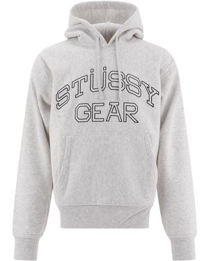 Felpa stussy grigia con cappuccio outlet