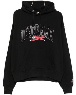 ICECREAM Logo Cotton Hoodie - Black