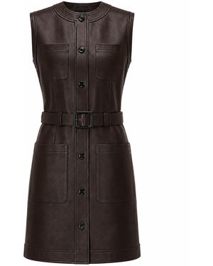 LA ROSE Vestido de cuero Marrón - Negro