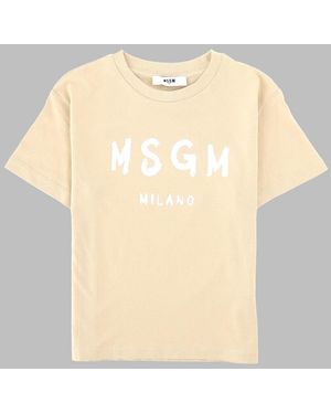 MSGM Jersey T-Shirt - Natural