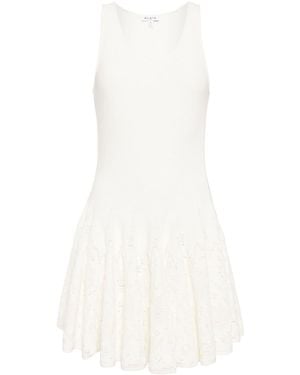 Alaïa Cotton Lace Skater Dress - White