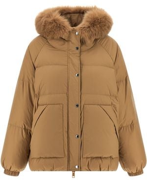 Army by Yves Salomon Fur Insert Down Jacket Puffer Jackets Beige - Brown