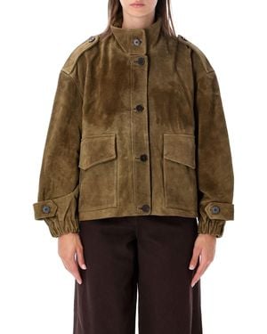 Sessun Suede Field Jacket - Brown